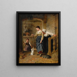 Edouard Castres - Playing With Kittens.webp