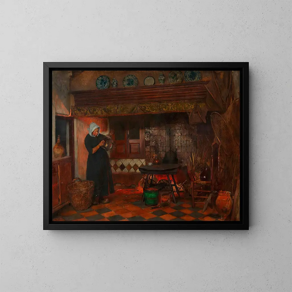 Holländisches Küchentableau - Eduard Charlemont — gerahmtes Bild an der Wand