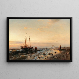 Eduard Hildebrandt - The arrival of the fishing boats.webp