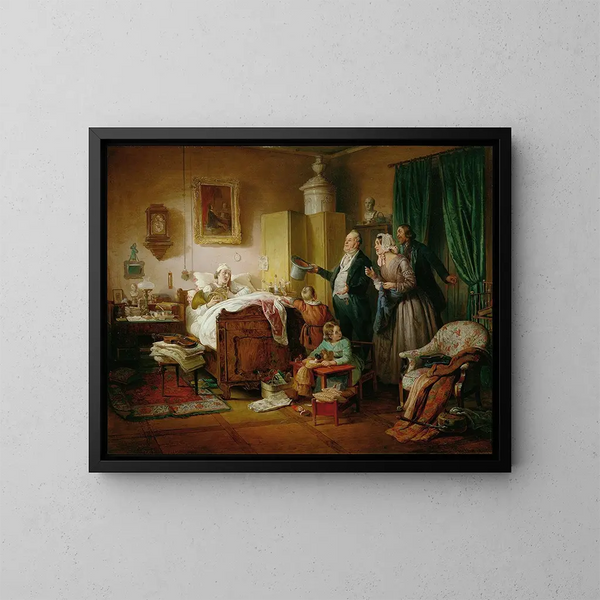 Der kranke Musiker - Eduard Ritter — gerahmtes Bild an der Wand