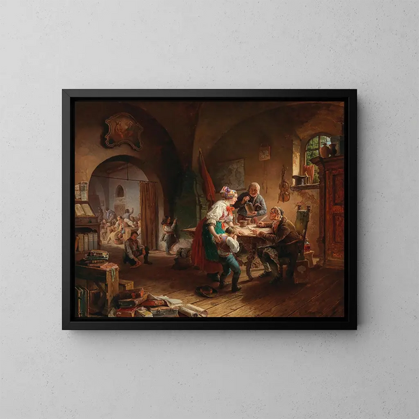 L'École du village - Eduard Ritter — gerahmtes Bild an der Wand