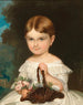 a girl in a white dress with roses - Eduard Swoboda — artwork view