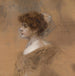 Portrait painting in three-quarters of a young woman - Eduard Veith — artwork view
