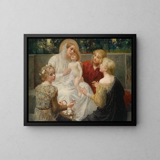 Eduard Veith - Madonna Mit Jesus Umgeben Von Kindern.webp
