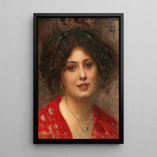 Eduard Veith - Portrait of a Young Woman in a Red Dress.webp