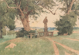 Eduard Zetsche - Landschaft mit NepomukStatue.webp