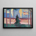 Paesaggio di spiaggia con alberi e barche - Edvard Munch — quadro incorniciato alla parete