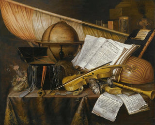 Edwaert Collier - A Vanitas Still Life With Books And Leaflets.webp