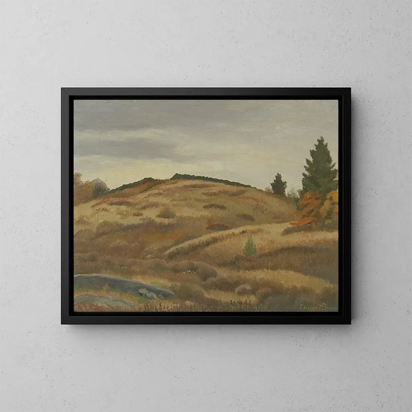 Herbstfelder - Edward Bruce — gerahmtes Bild an der Wand