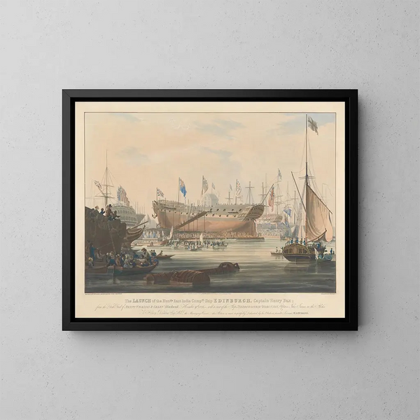 Launch des Blackwall von Edinburgh, 9. November 1825 - Edward Duncan — gerahmtes Bild an der Wand
