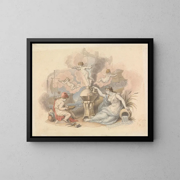 Allégorie della vapore - Edward Francis Burney — quadro incorniciato alla parete