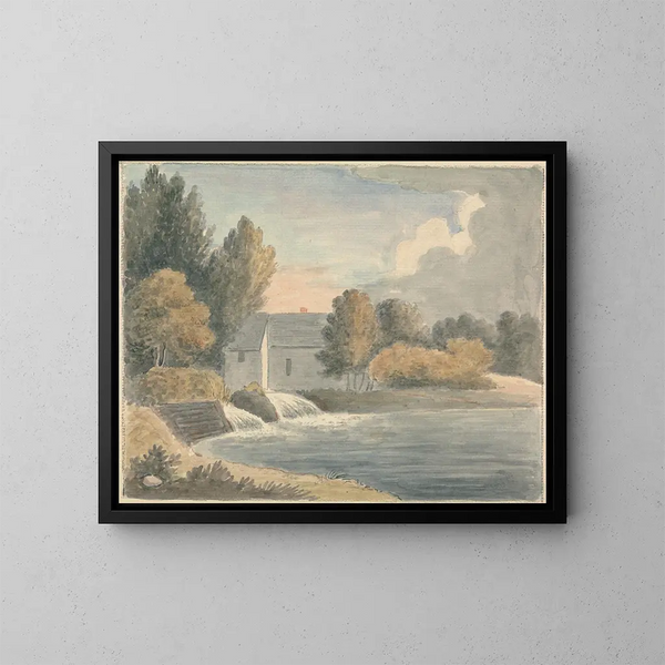 Il mulino di Bathampton - Edward Francis Burney — quadro incorniciato alla parete