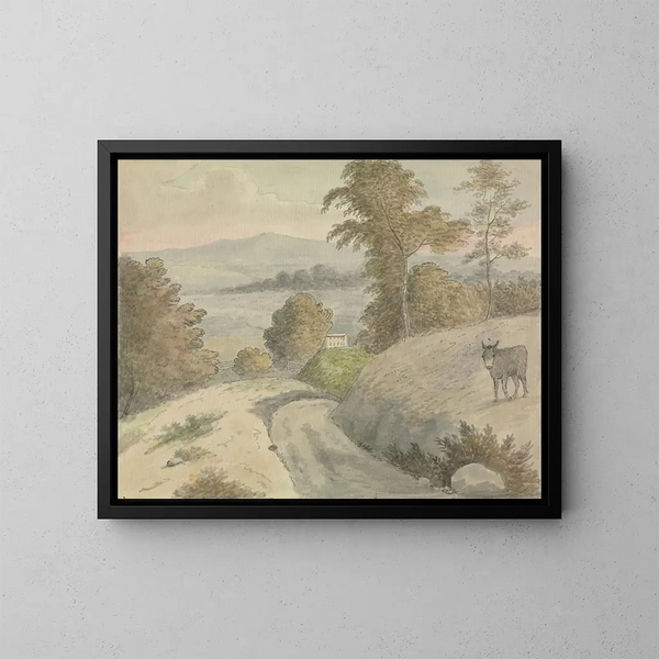 Vista nel Surrey - Edward Francis Burney — quadro incorniciato alla parete