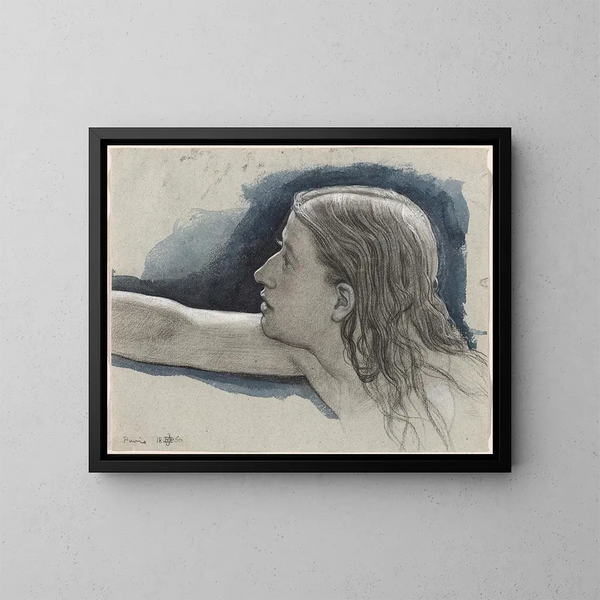 Studie eines jungen Mannes mit ausgestrecktem rechten Arm - Edward John Poynter — gerahmtes Bild an der Wand