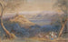 Vue du Castello Caetani et de la ville colline de Sermoneta Lazio Italie - Edward Lear — artwork view