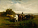 Uomo senza titolo a cavallo, donna a piedi che conduce il bestiame - Edward Mitchell Bannister — vista dell’opera