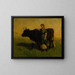 Donna senza titolo che cammina con una mucca - Edward Mitchell Bannister — quadro incorniciato alla parete