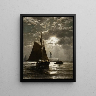Edward Moran - Nightfall Over New York Harbor.webp