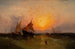 Ships at Sunset in New York Harbor - Edward Moran — artwork view