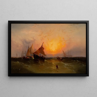 Edward Moran - Ships at Sunset New York Harbor Sunset.webp