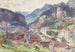 Vista della città di Feldkirch nel Vorarlberg - Edward Theodore Compton — vista dell’opera