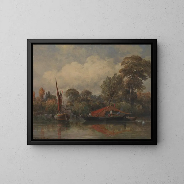 Di fronte a casa mia a Barnes - Edward William Cooke — quadro incorniciato alla parete