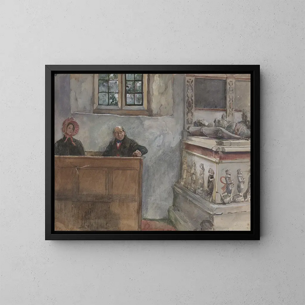 Nella chiesa - Edwin Austin Abbey — quadro incorniciato alla parete