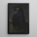 Studio di un uomo con cappotto blu al chiaro di luna - Edwin Austin Abbey — quadro incorniciato alla parete