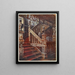Holzschnitzerei Treppenbild Godinton - Edwin Foley — gerahmtes Bild an der Wand