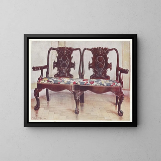 Edwin Foley - Carved walnut darby and Joan settee.webp