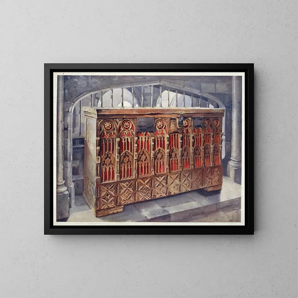 Kastenbild mit Strebepfeilern aus dem 14. Jahrhundert - Edwin Foley — gerahmtes Bild an der Wand