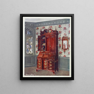 Edwin Foley - Mahogany cabinettopped blockfront scrutoir Mahogany and gilt constitution mirror.webp