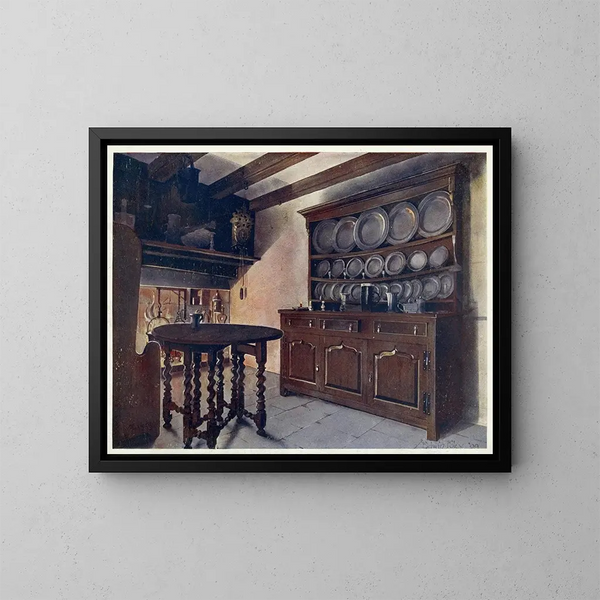 Buffet aus walisischer Eiche - Edwin Foley — gerahmtes Bild an der Wand