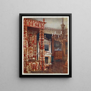 Edwin Foley - Queen Annes bed Chest of drawers upon stand Wooden candleabra.webp