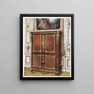 Edwin Foley - Upright secrtaire in parqueterie of various woods with ormolumounted rosettes etc.webp
