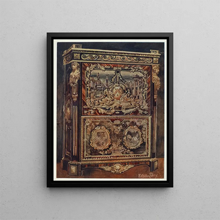 Edwin Foley - Upright secrtaire inlaid in various woods with cast chased and gilt bronze mounts.webp