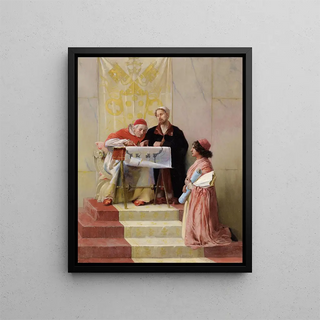 Edwin Howland Blashfield - Bramante prsentant les plans de SaintPierre du Vatican au Pape.webp