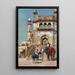 Davanti alla grande moschea Jami Masjid, Mathura, India - Edwin Lord Weeks — quadro incorniciato alla parete