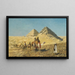 Kamelkarawane zwischen den Pyramiden Ägyptens - Edwin Lord Weeks — gerahmtes Bild an der Wand