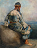 Paesano persiano seduto sulla cima di una roccia - Edwin Lord Weeks — vista dell’opera
