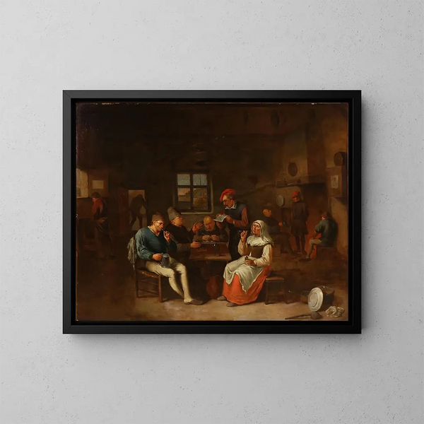 Festszene mit Bauern - Egbert van Heemskerck — gerahmtes Bild an der Wand