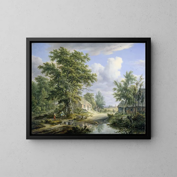 Fattorie ai margini di un bosco - Egbert van Drielst — quadro incorniciato alla parete