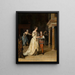 Interior painting with a woman washing her hands - Eglon van der Neer — framed artwork on a wall