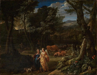 Eglon van der Neer - Tobias mit dem Engel in Waldlandschaft.webp