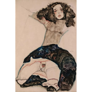 Egon Schiele - BlackHaired Girl with Lifted Skirt.webp