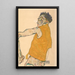 Selbstporträt im gelben Weste 1914 - Egon Schiele — gerahmtes Bild an der Wand
