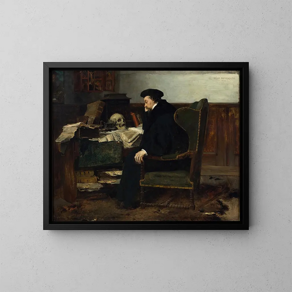 Assorbito nei suoi studi - Eilif Peterssen — quadro incorniciato alla parete