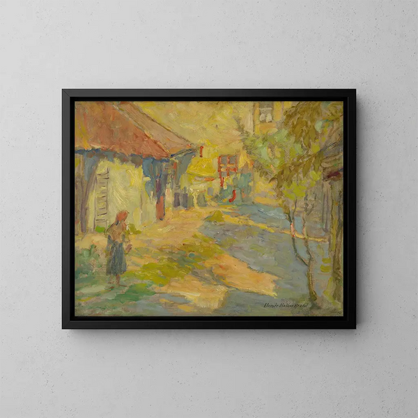 in der Hofe - Elemér Halász-Hradil — gerahmtes Bild an der Wand