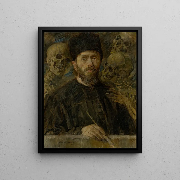 Selbstporträt - Elemér Halász-Hradil — gerahmtes Bild an der Wand