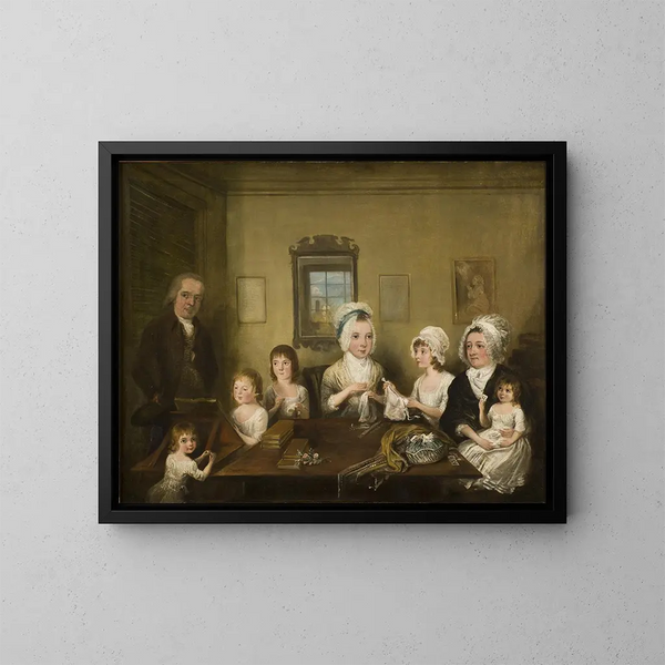 Portrait der Familie Latrobe von Fulneck - Elias Martin — gerahmtes Bild an der Wand